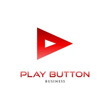 Play Button Icon Logo Design Template 库存插图