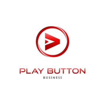 Play Button Icon Logo Design Template 库存插图