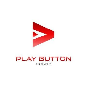 Play Button Icon Logo Design Template 库存插图