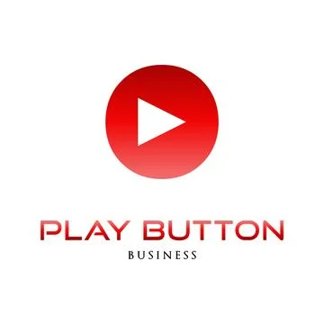 Play Button Icon Logo Design Template Stock Illustration