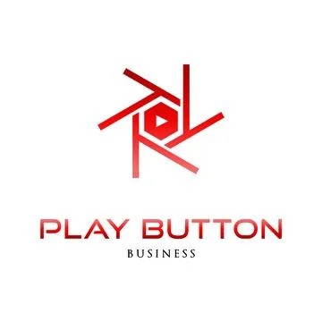 Play Button Icon Logo Design Template Stock Illustration