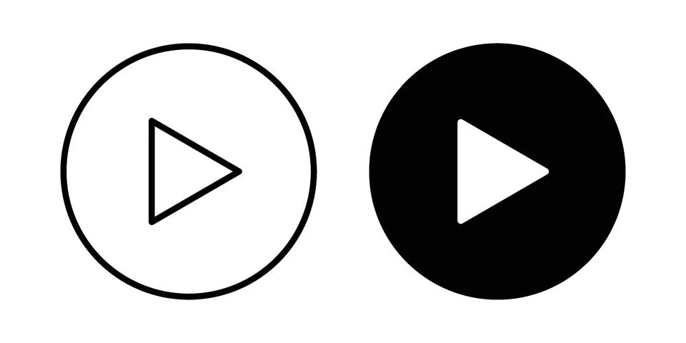 Play button icon or illustration vector symbols Illustrazione stock
