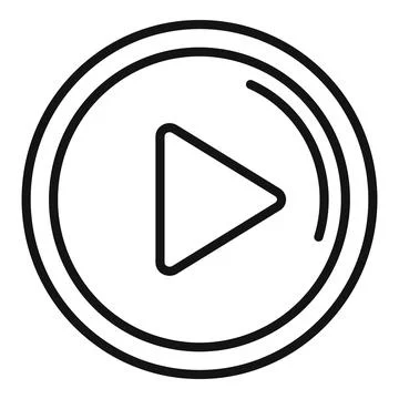Play button icon outline vector. Web interface Stock Illustration