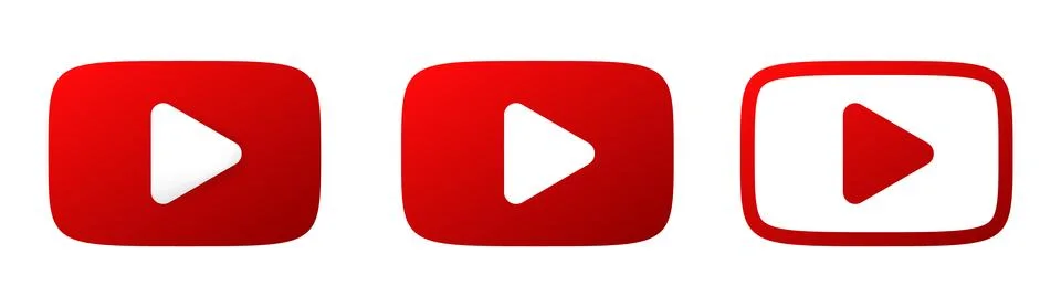 Play button icon. Red play button design. Illustrazione stock