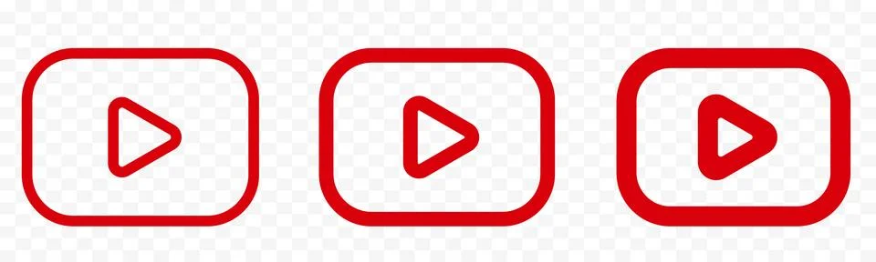 Play button icon. Red play button logo Stock Illustration