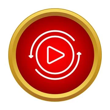 Play button icon with repeating arrow concept Stock Illustration
