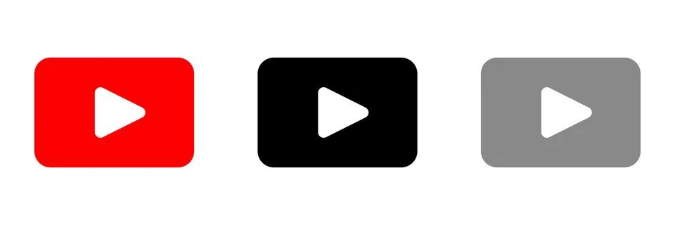 Play button icon set in different colors. Vector. Stock Illustration