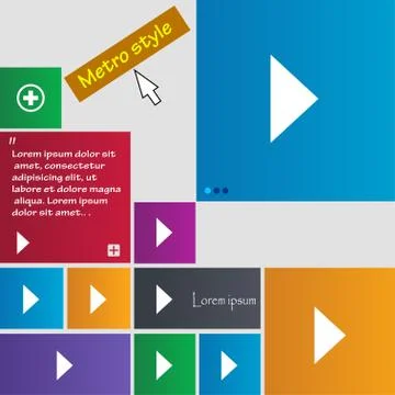 Play button icon sign. Metro style buttons. Modern interface website buttons  Illustrazione stock