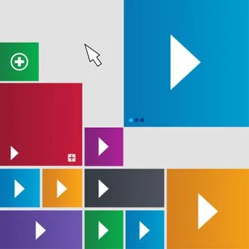 Play button icon sign. Metro style buttons. Modern interface website buttons wit Stock Illustration