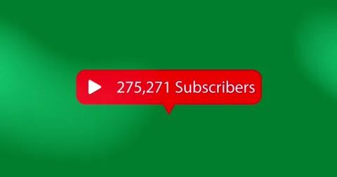 Play button icon, subscribers text and increasing numbers on speech bubble Stock Footage 324947305