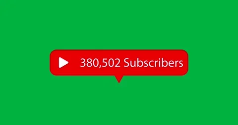 Play button icon, subscribers text and increasing numbers on speech bubble Stock Footage 325030256