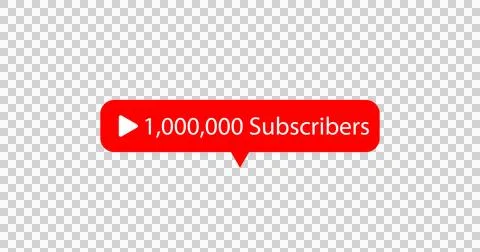 Play button  icon, subscribers text and increasing numbers on speech bubble Stock Illustration