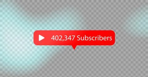 Play button icon, subscribers text and increasing numbers on speech bubble Stock Illustration