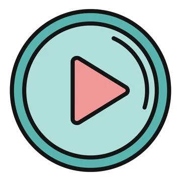 Play button icon symbolizing start media online content Stock Illustration