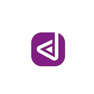 Play button icon vector d letter concept  illustration design Stock Illustration