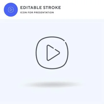 Play Button icon vector, filled flat sign, solid pictogram isolated on white, Stock Illustration