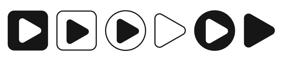 Play button icon vector set. Media player Stock Illustration
