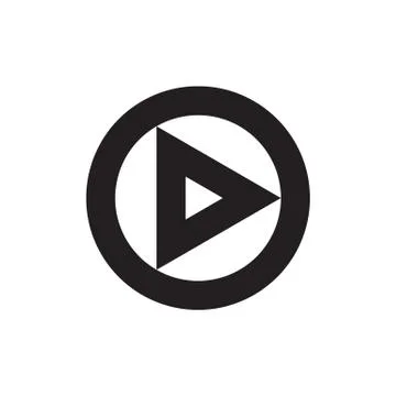 Play button icon. Vector web or internet music or video play application inte Illustrazione stock