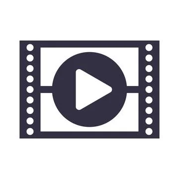 Play button icon. Video forward click shape symbol. Push arrow start player m Stock Illustration