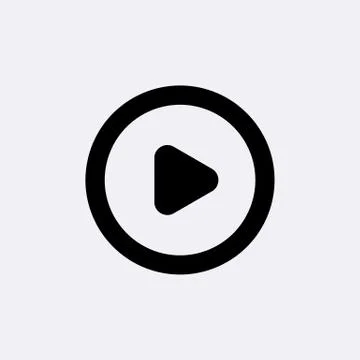 Play button icon for video or music media play Ilustração Stock