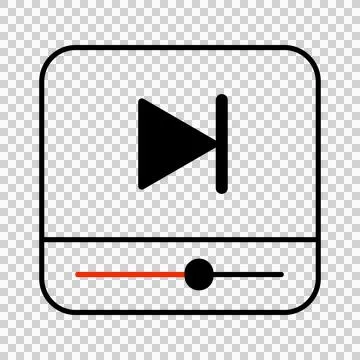 Play button icon with volume slider for media player interface design Stock Illustration