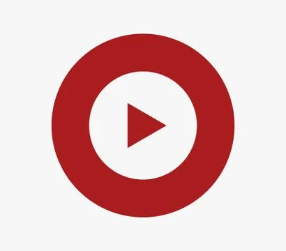 Play button icon on white background Stock Illustration