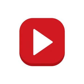 Play button icon on white background. Vector illustration in trendy flat style Stock Illustration