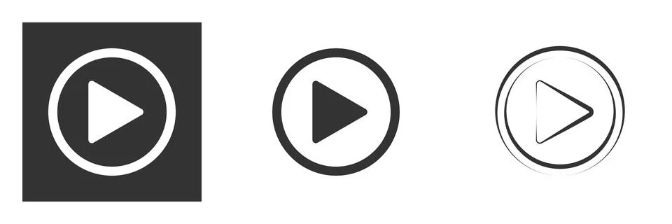 Play button icons on transparent backdrop. Digita webl vector illustration. S Stock Illustration