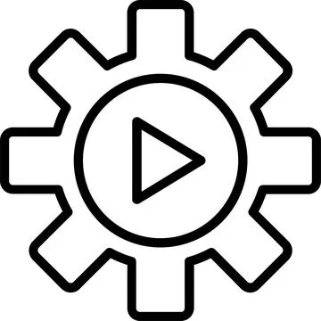 Play Button Line Icon Design Stock Illustration