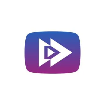 Play button logo design. Arrow sign or application icon 스톡 일러스트