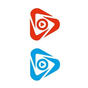 Play button logo icon design vector illustration Pro Vector Stock Illustration