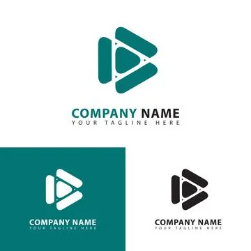 Play button logo Stock Illustration