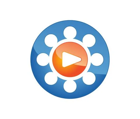 Play Button Logo Sign Stock Illustration