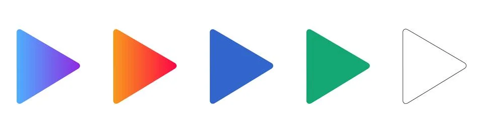 Play Button Media Player Icons Stock Illustration