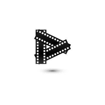 Play button multimedia logo graphic template Stock Illustration