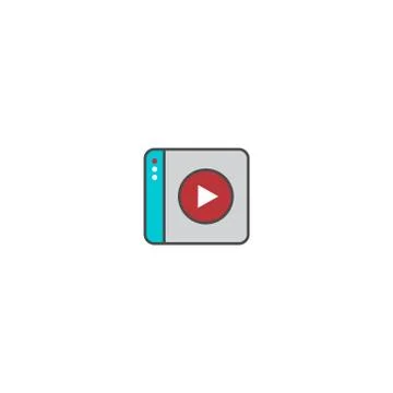 Play button multimedia video audio Stock Illustration