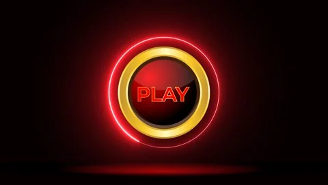 Play button with neon light effect green screen background Stock Footage 254345397