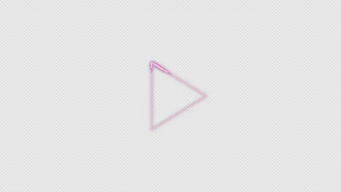 Play Button Neon Sign Icon Light Sweep, Seamless Loop, Pink Alpha 4K Stock Footage 340547381