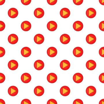 Play button pattern, cartoon style Illustrazione stock