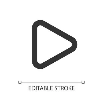 Play button pixel perfect linear ui icon Stockillustratie