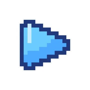 Play button pixelated RGB color ui icon Stock Illustration