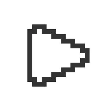 Play button pixelated ui icon Stock Illustration
