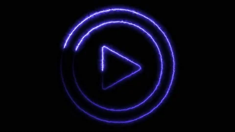 Play button. Play Icon. Play reveal. Nixie tube indicator. Stock Footage 171904758