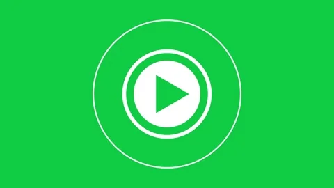 Play button pulsing with ripple ring on green screen 库存影片 348305510