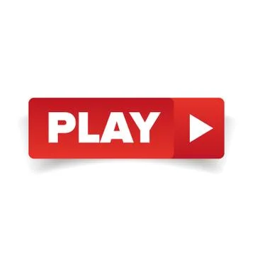 Play button red vector Stock Illustration