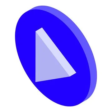 Play button showing beginning or resuming isometric icon Stock Illustration