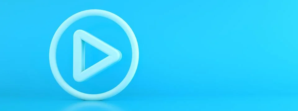 Play button sign panoramic Stock Photos