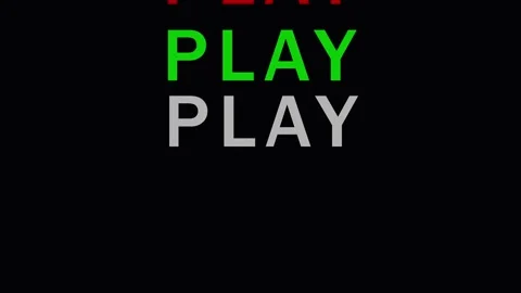 Play button text animation with glitch effect during digital interface tran.. Stock Footage 343417673