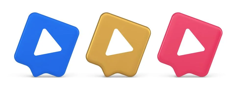 Play button triangle right arrow multimedia content player web app design 3.. イラスト素材