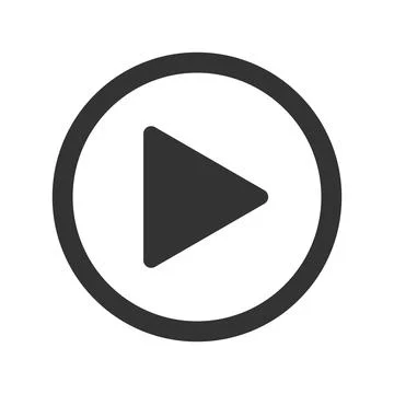 Play button vector icon black illustration on white background Stock Illustration